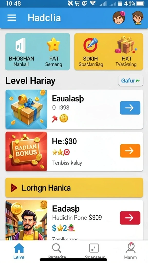 nagawin - Screenshot memperlihatkan berbagai level yang menantang.